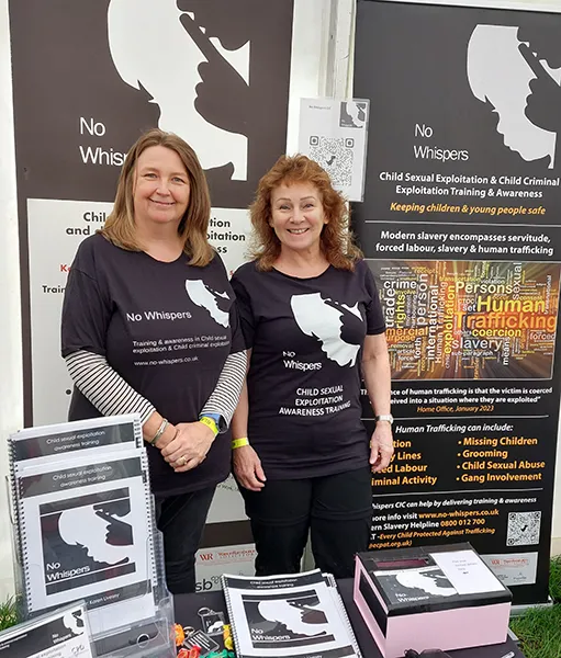 Karen & Clare at No Whispers stand